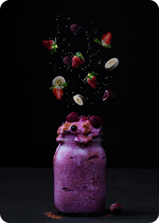 imagem de sorvete com frutas